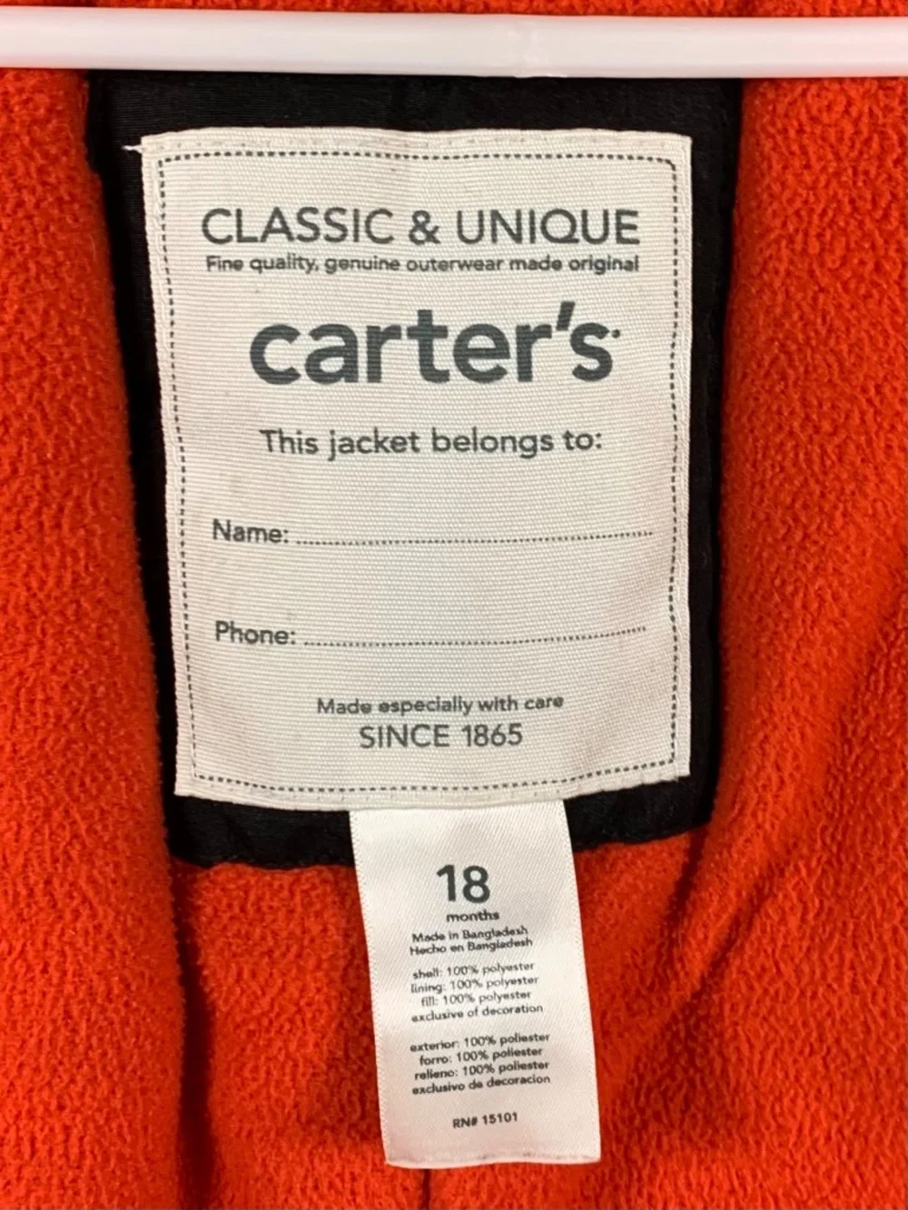 Carter’s Boys Insulated Hooded Puffer Jacket Full Zip Snap Colorblock Black Gray